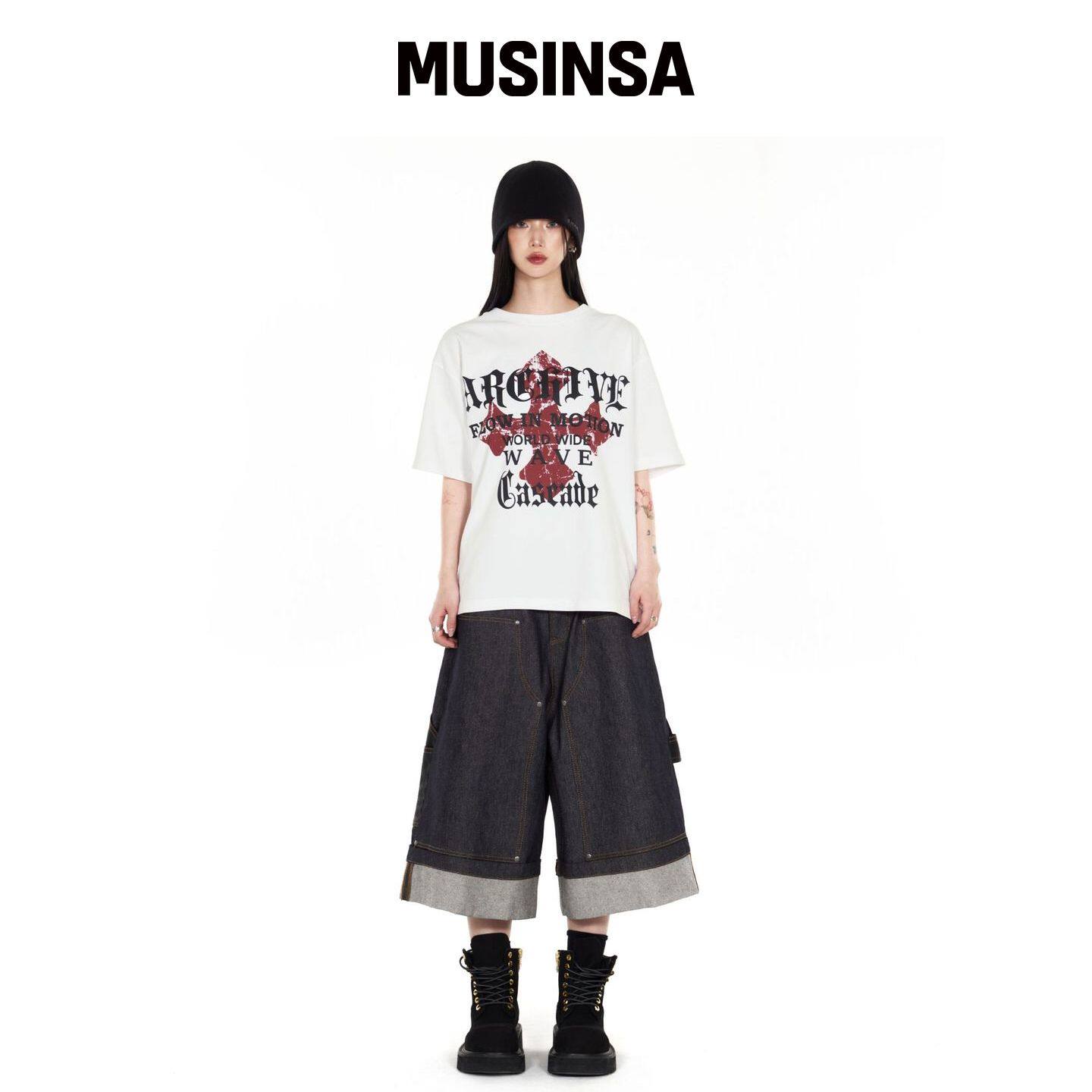 IDWS Fix Roll Up 工装短裤 靛蓝色 MUSINSA韩国官网直邮进口
