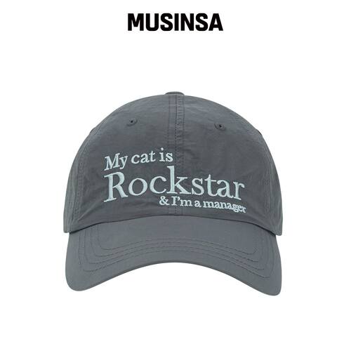 JOEGUSH Rockstar cat 尼龙帽（炭灰色） MUSINS韩国官网直邮进口