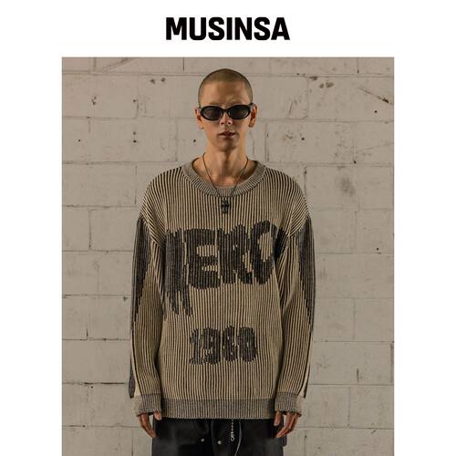 BURNING CAPONE BC TWO TONE JACQUARD KNIT 婴韩国官网直邮进口