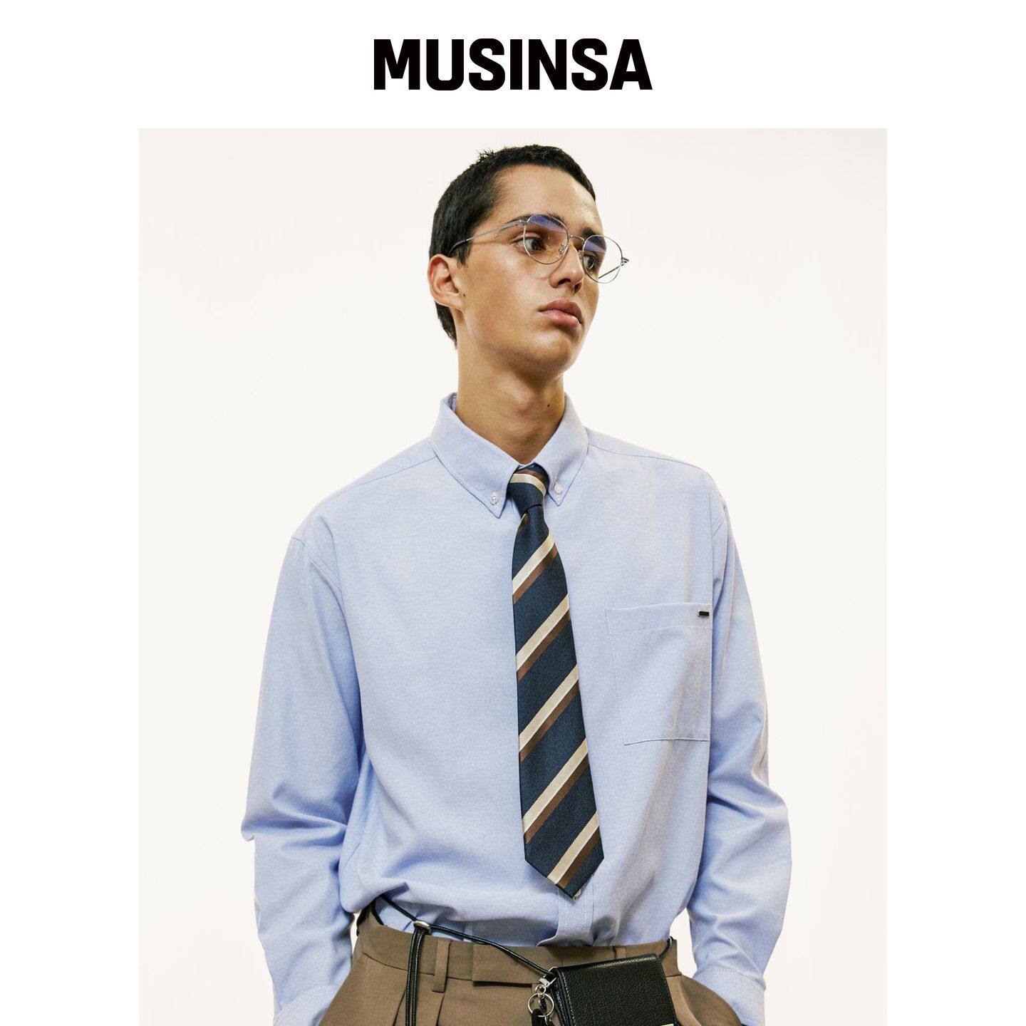 SSY 胸前口袋牛津衬衫 蓝色 MUSINSA韩国官网直邮进口