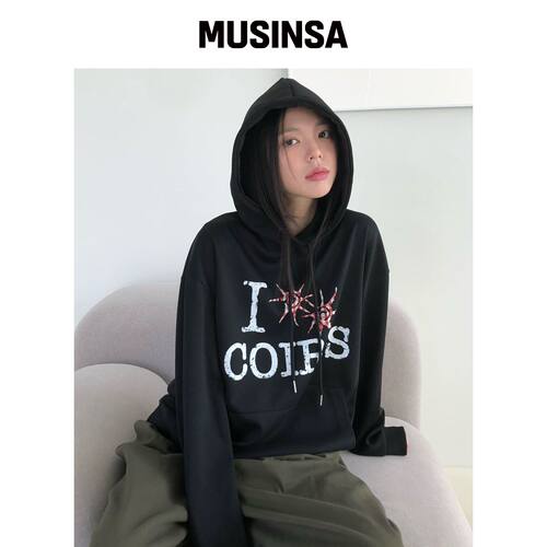 COIRIS 斯卢复古格纹LOGO连帽卫衣男女通用(2顏)韩国官网直邮进口
