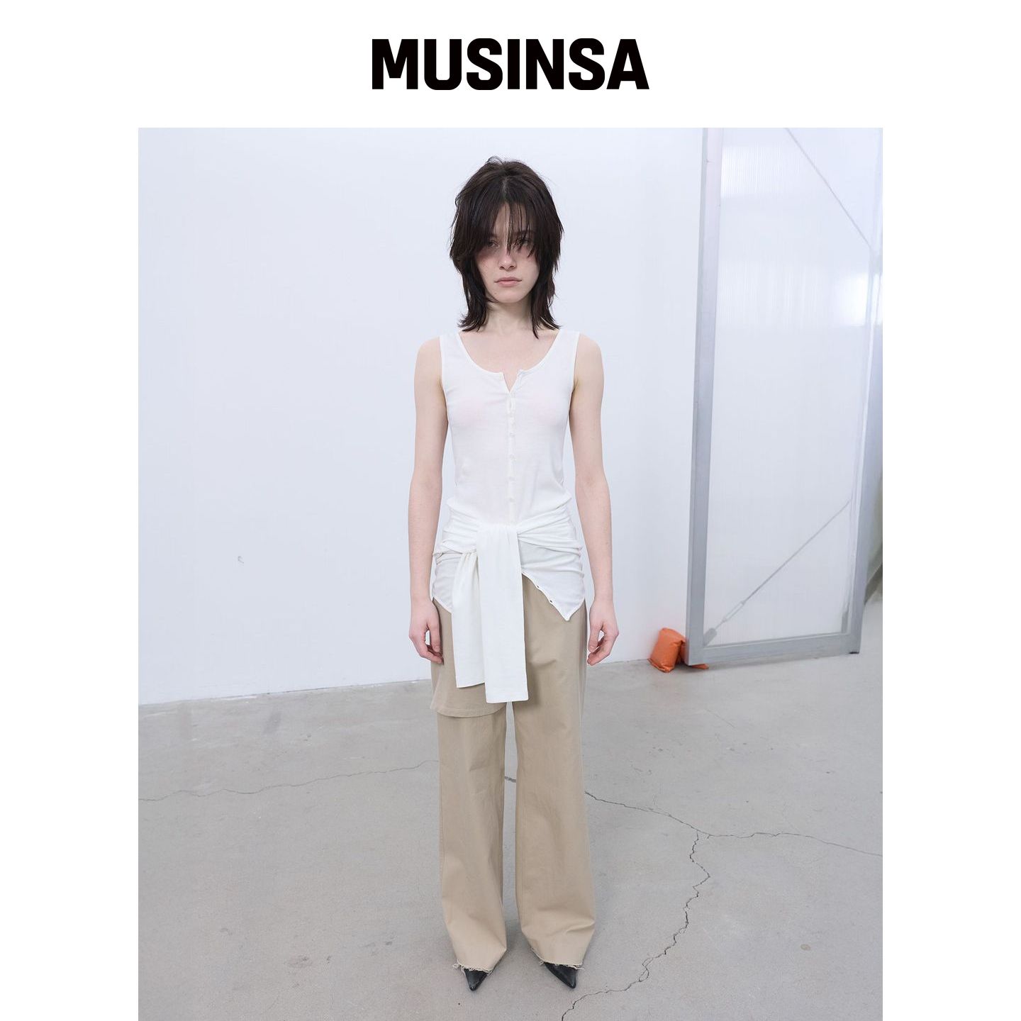 LCDC™ 双面扣衬衫(白色) MUSINSA韩国官网直邮进口