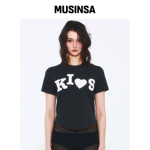 KIMS FRESH COTTON MARKET BUMPY KISS LOGO T恤韩国官网直邮进口