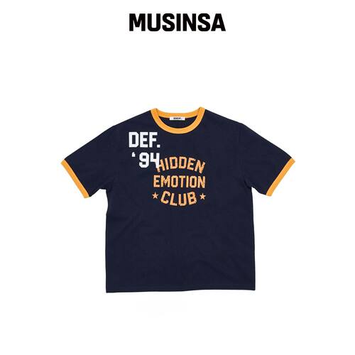 DEF DEF HIDDEN EMOTION CLUB 1/2 TEE 海军蓝 M韩国官网直邮进口