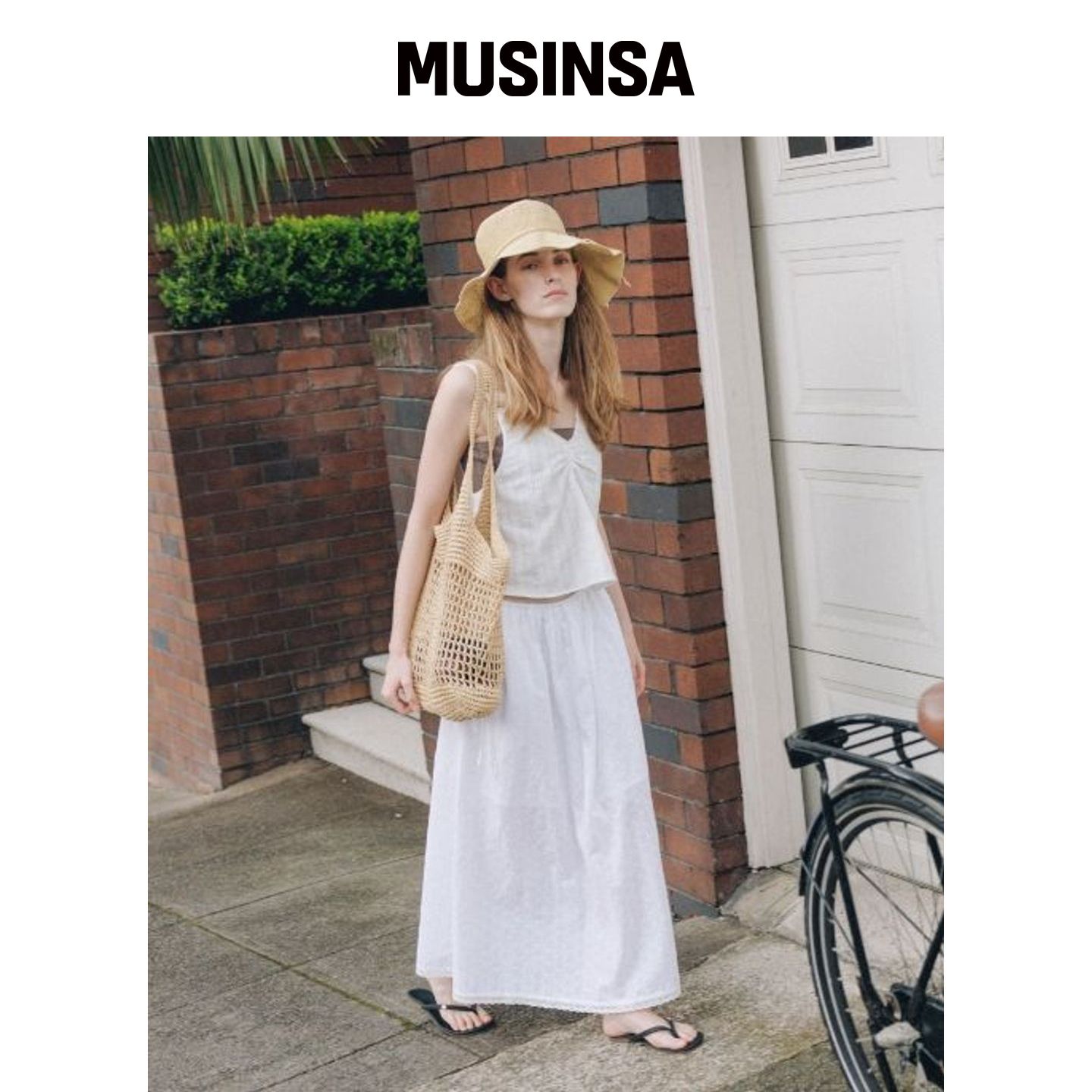 DEPOUND 花卉蕾丝褶皱长裙 [WHITE] MUSINSA韩国官网直邮进口