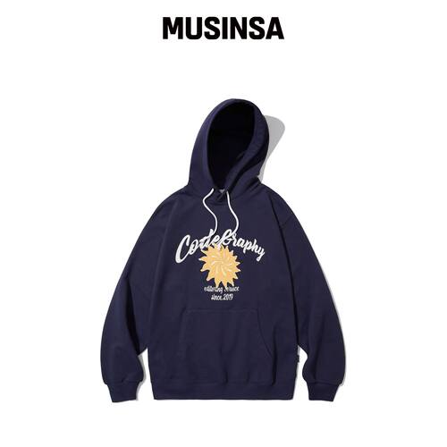 CGP SUN 字母连帽卫衣_深蓝色 MUSINSA韩国官网直邮进口