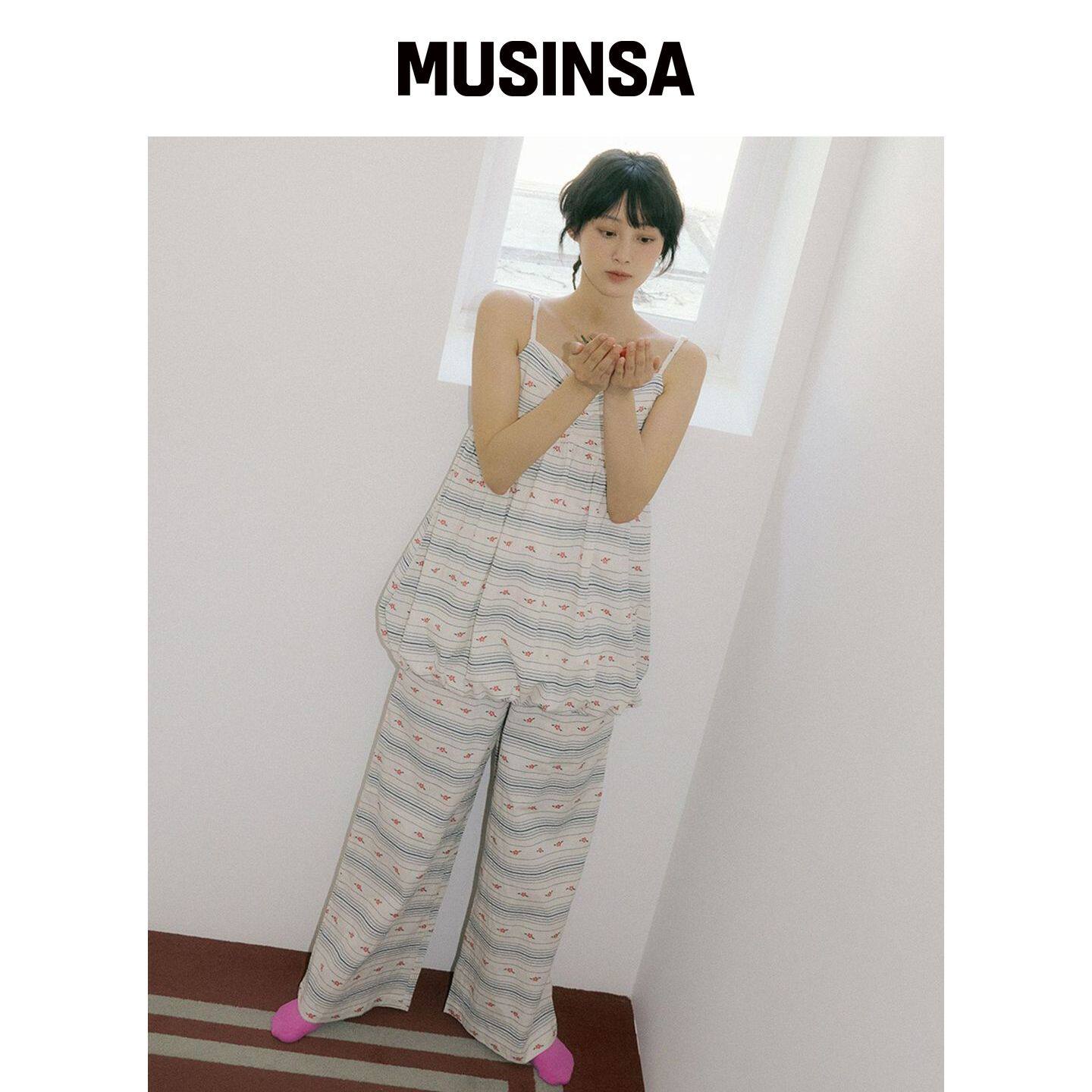 REORG WOI 山茶花宽腰带裤 深蓝色 粉色 MUSINSA韩国直邮官方正品