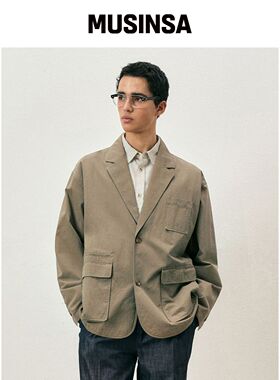 COSTUME O’CLOCK 棉质宽松水洗西装外套 米色 C韩国官网直邮进口