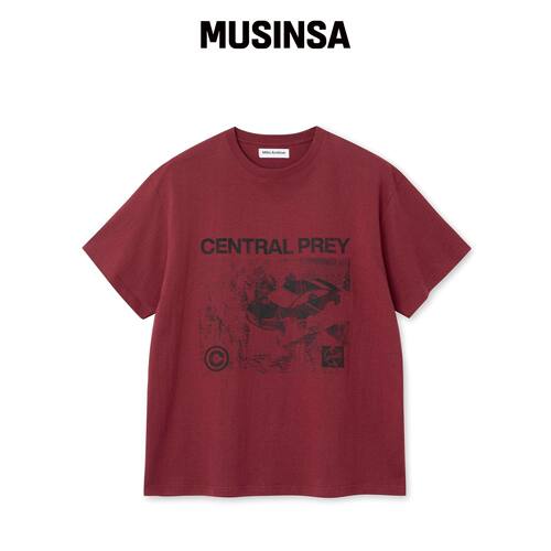 MILLO ARCHIVE CENTRAL FRAY T恤 [深红色] MUSI韩国官网直邮进口