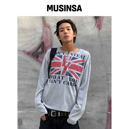 SUPERSUB [短款]Thunder Union Jack 亨利领长袖韩国官网直邮进口