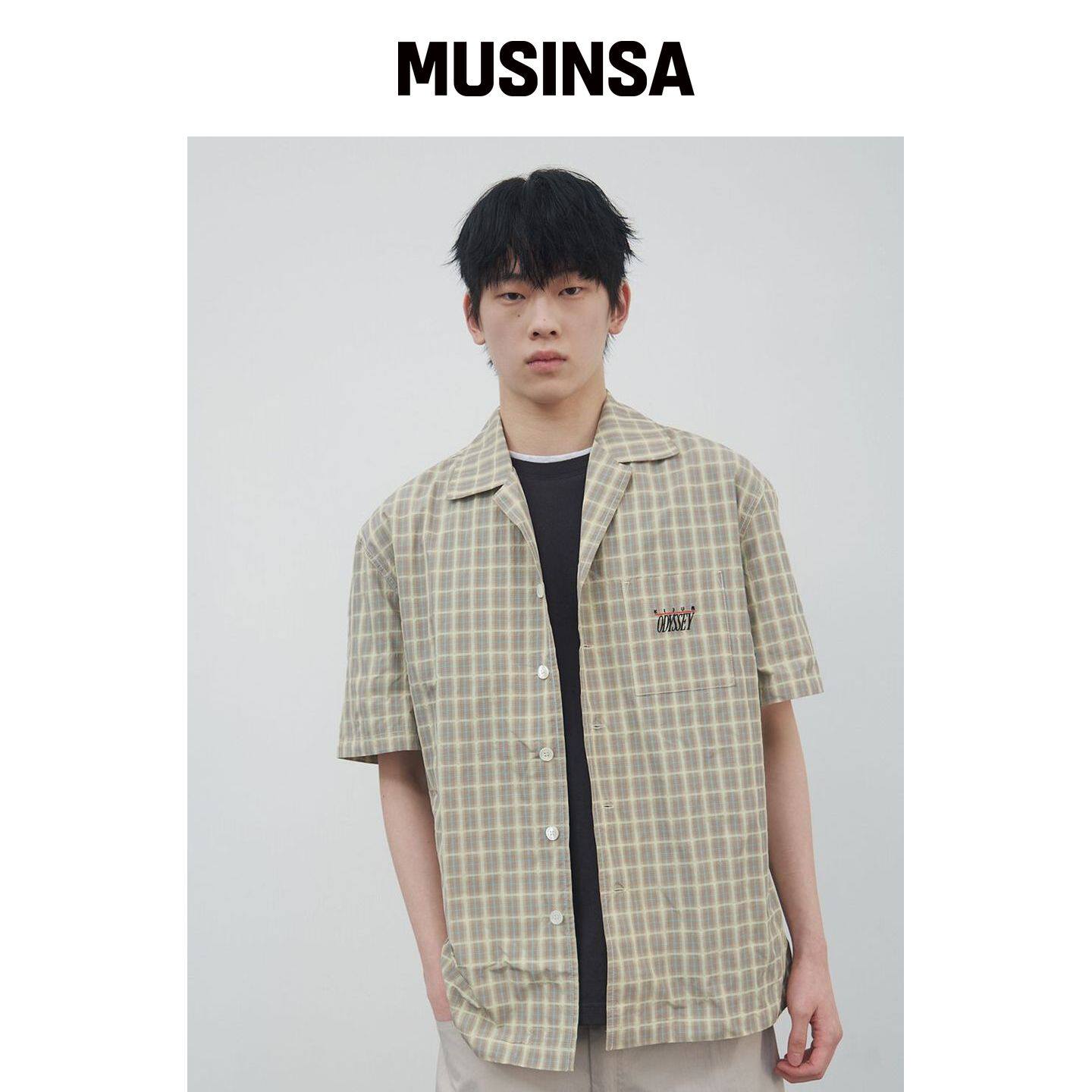 KIJUN MEN 米色短袖衬衫 MUSINSA韩国官网直邮进口