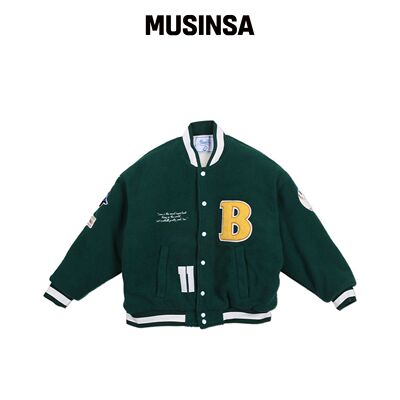BENDLS 抓绒varsity羽绒夹克 - 绿色韩国官网直邮进口MUSINSA
