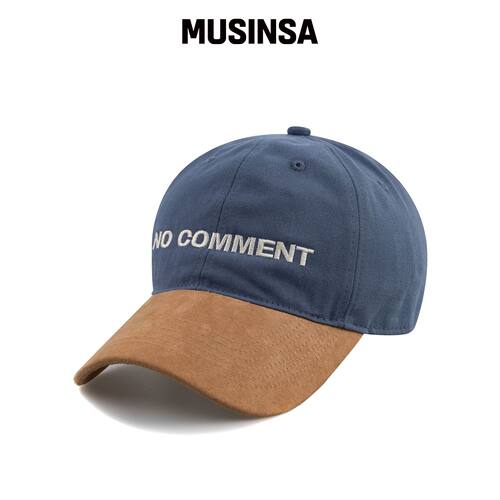 WICK NO COMMENT MIX 棉质桃皮球帽-蓝色 MUSINS韩国官网直邮进口