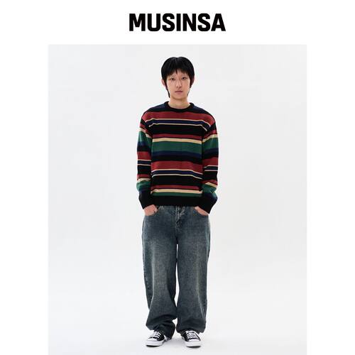 WKNDRS MULTI STRIPE KNIT (黑色) MUSINSA韩国官网直邮进口