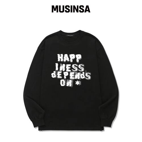 OUSE HAPPINESS 长袖 (DLS029) 黑色韩国官网直邮进口MUSINSA