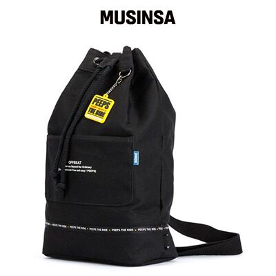 PEEPS offbeat 帆布桶包（黑色） MUSINSA韩国官网直邮进口