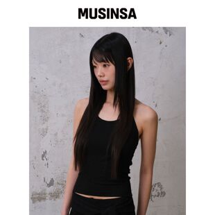 DIVEIN WOMEN HALTER NECK STRAP TOP（黑色） M韩国官网直邮进口