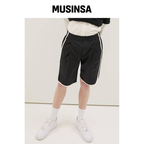 NOHANT 黑色拼接训练短裤 MUSINSA韩国官网直邮进口