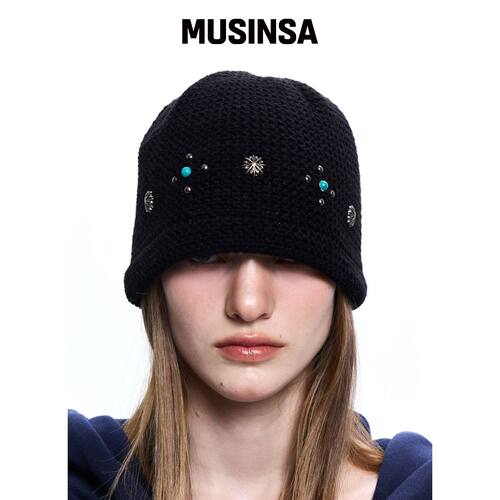 RSSC SUNBURST RIVET 针织帽 - 青色 MUSINSA韩国官网直邮进口