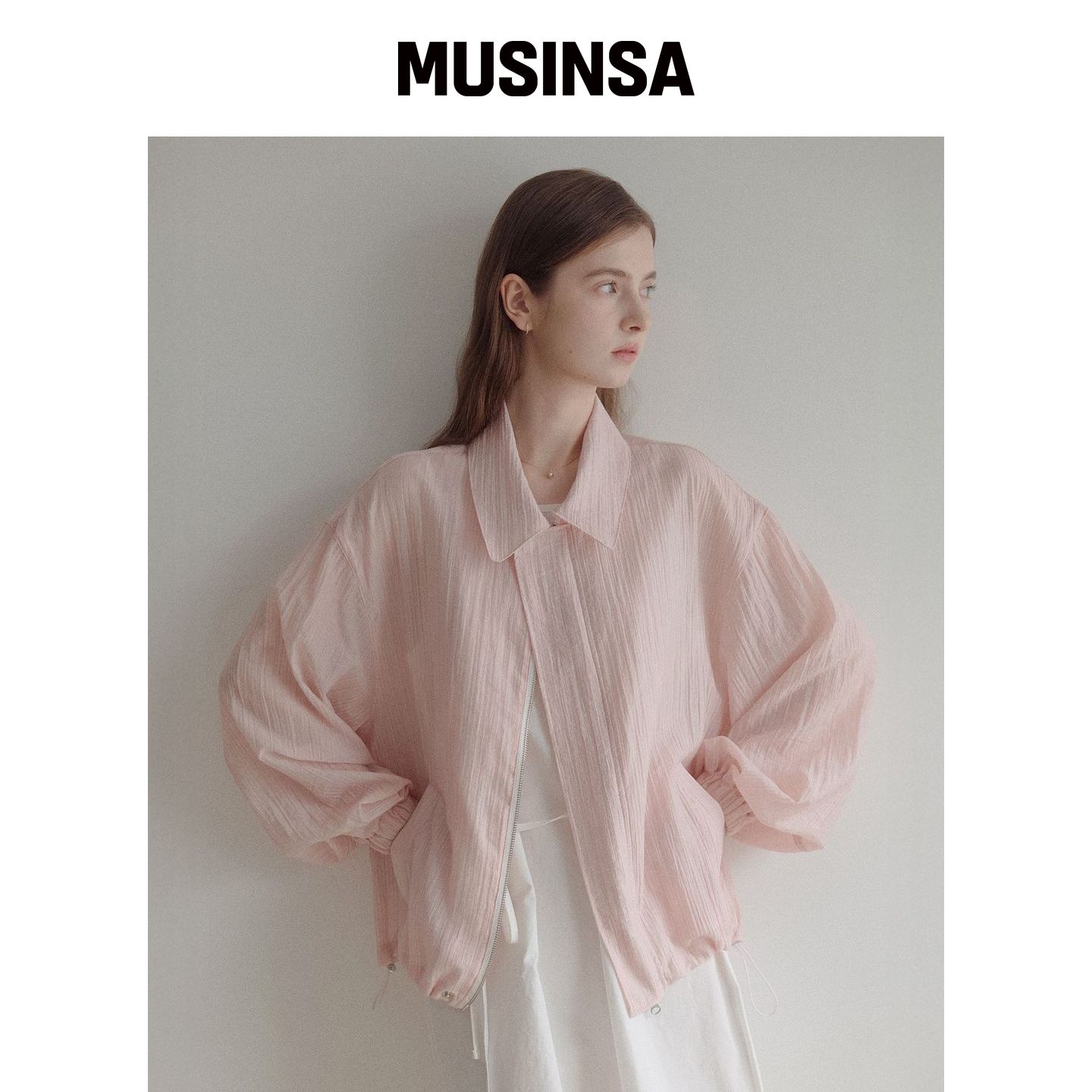 LENAV 抽绳翻领外套轻薄简约防晒上衣MUSINSA韩国官网直邮进口