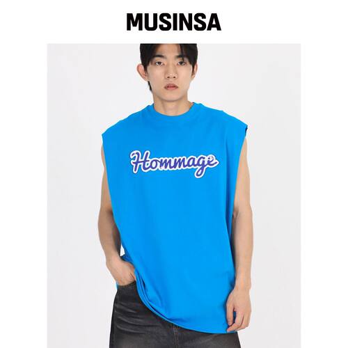 RAW LAB HOMMAGE 切割无袖衫 - 蓝色韩国官网直邮进口MUSINSA