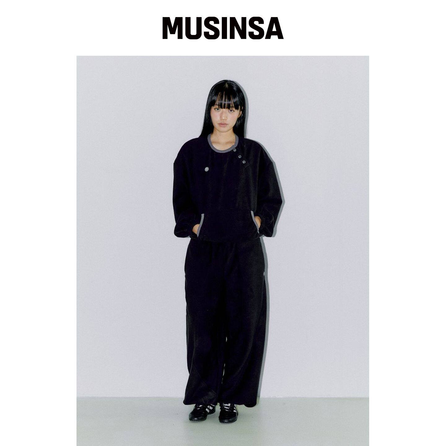 OAFISH DIAGONAL FLEECE 套装，黑色 MUSINSA韩国官网直邮进口
