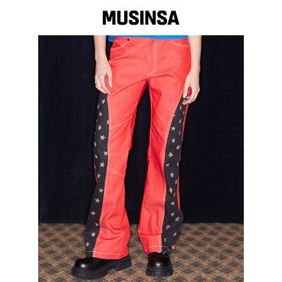 LUVISTRUE NM STITCH BOOTCUT 裤子（红色）韩国官网直邮进口