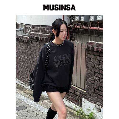 CGP 方形logo卫衣_黑色 MUSINSA韩国官网直邮进口