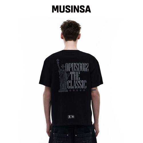 OPUS 0012 Op. 07 LIBERTY T-SHIRT 黑色韩国官网直邮进口MUSINSA