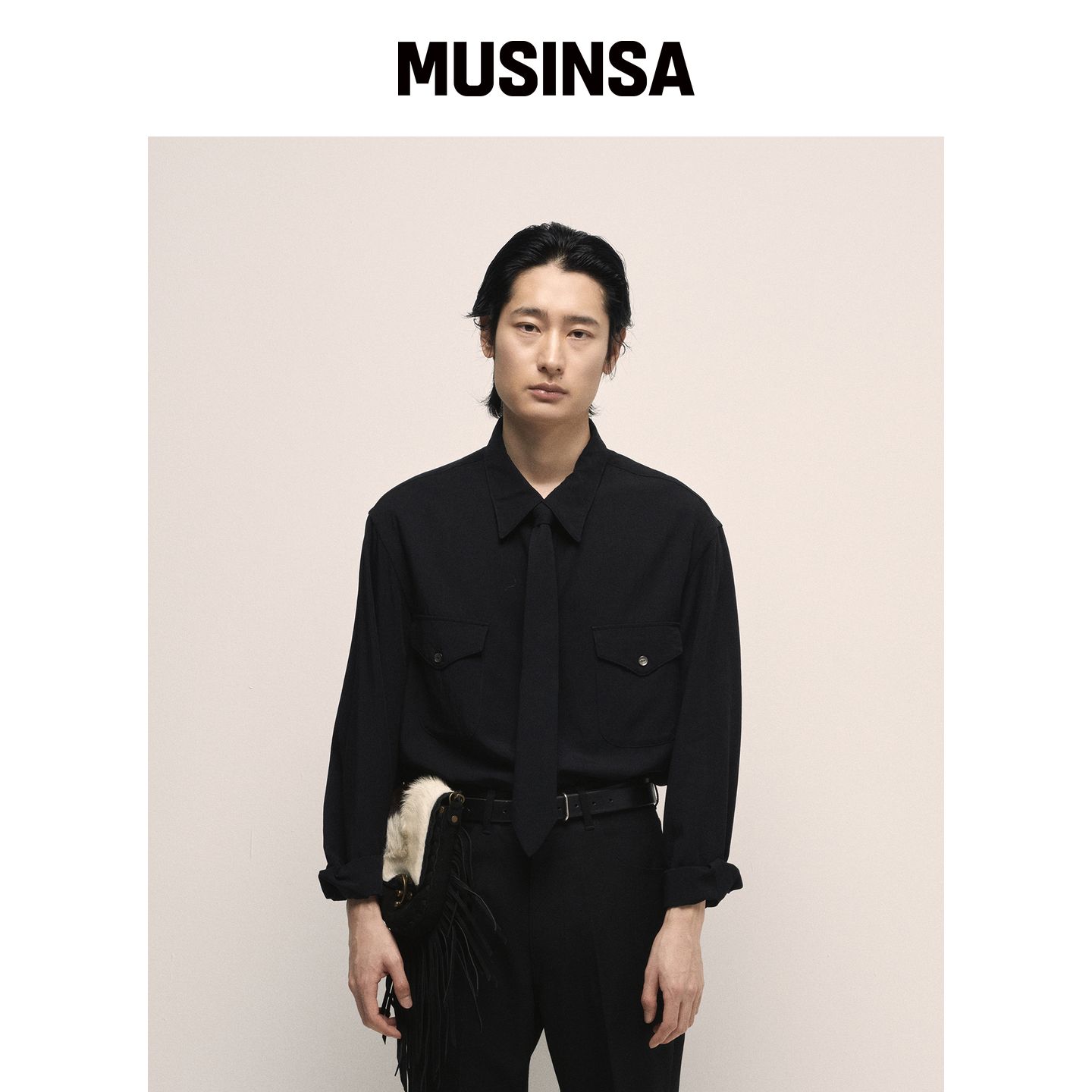 MURRA 军装衬衫_黑色 MUSINSA韩国官网直邮进口