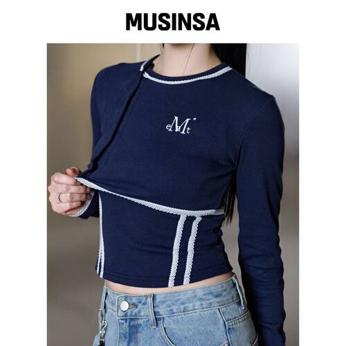 MUCENT PULSE 套装蕾丝点缀短披肩开衫 (2色) MU韩国官网直邮进口