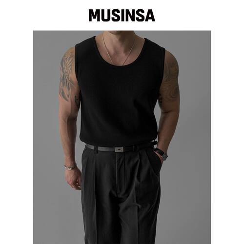 BOWLOW PRODUCT 黑色蜂窝无袖上衣 MUSINSA韩国直邮官方正品