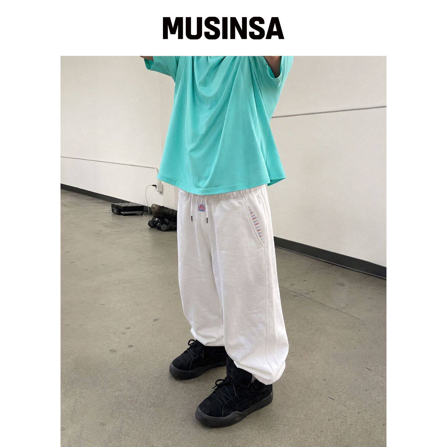 FIELDMANUAL 条纹口袋运动卫裤白色 MUSINSA韩国官网直邮进口
