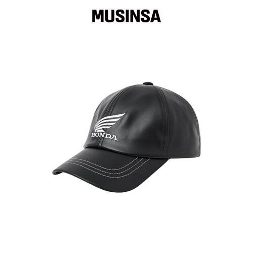 PHYPS MOTORCYCLE 工程皮革棒球帽 黑色 MUSINSA韩国官网直邮进口
