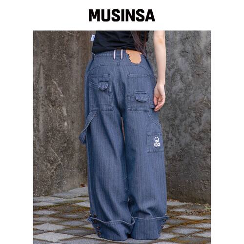 RuNaKi'Hu' WXP088 SHIMA CANTON 宽腿牛仔裤子 韩国官