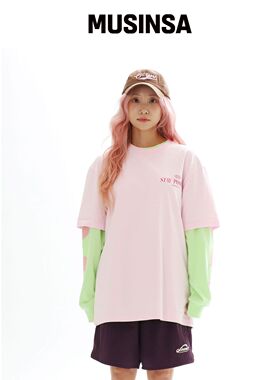 OFCOURSEWHYNOT Yes Yes T恤_Pink韩国官网直邮进口MUSINSA