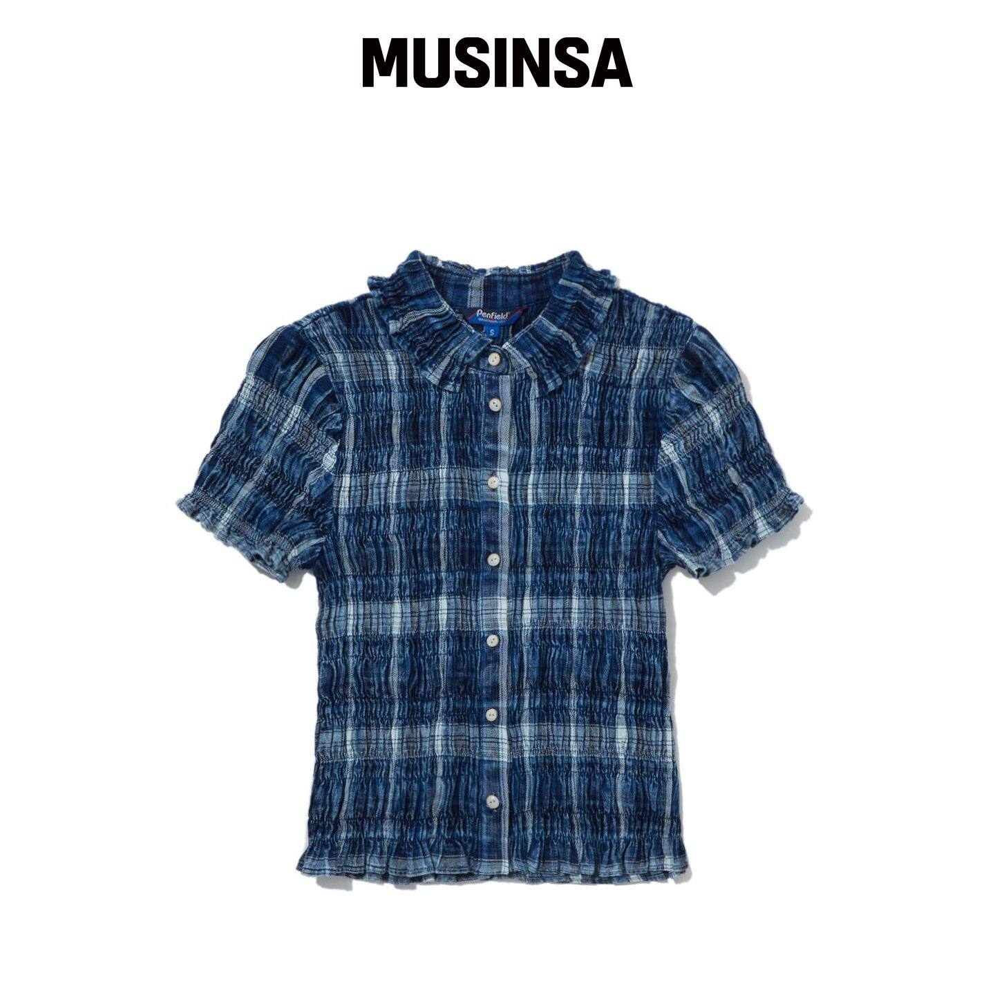 PENFIELD 格纹水洗丝袜衬衫 蓝色_FS2WR01F MUSI韩国官网直邮进口