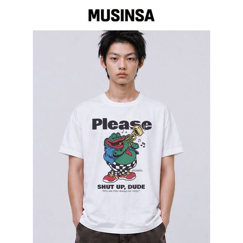 QT8 GARMENTS LB Shut Up Frog 水洗T恤（象牙色韩国官网直邮进口