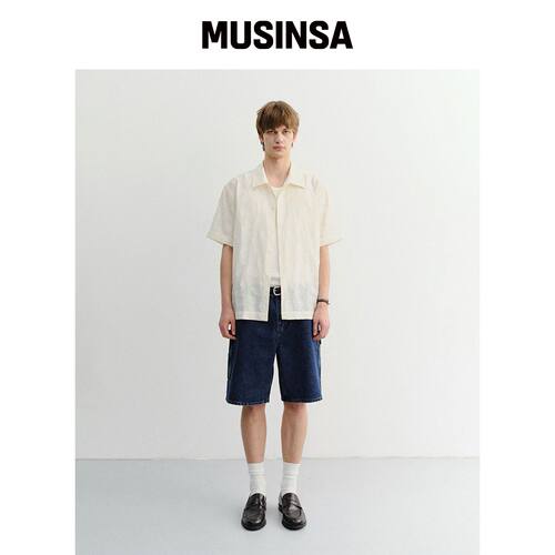 DUNST FOR MEN 经典工装牛仔短裤_UDPA6B324_经韩国官网直邮进口