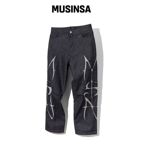 MASSNOUN MSN 工作牛仔短裤 MSFJP002-BK MUSINS韩国官网直邮进口