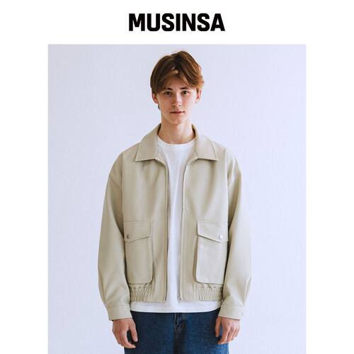 QT8 GARMENTS RG 合成皮革口袋夹克（奶油色） M韩国官网直邮进口