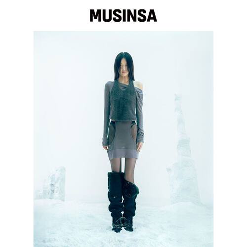 OJOS 针织吊带上衣 / 炭灰色 MUSINSA韩国官网直邮进口