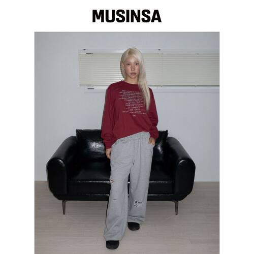 CHICKS 破洞阔腿卫裤（混色） MUSINSA韩国官网直邮进口