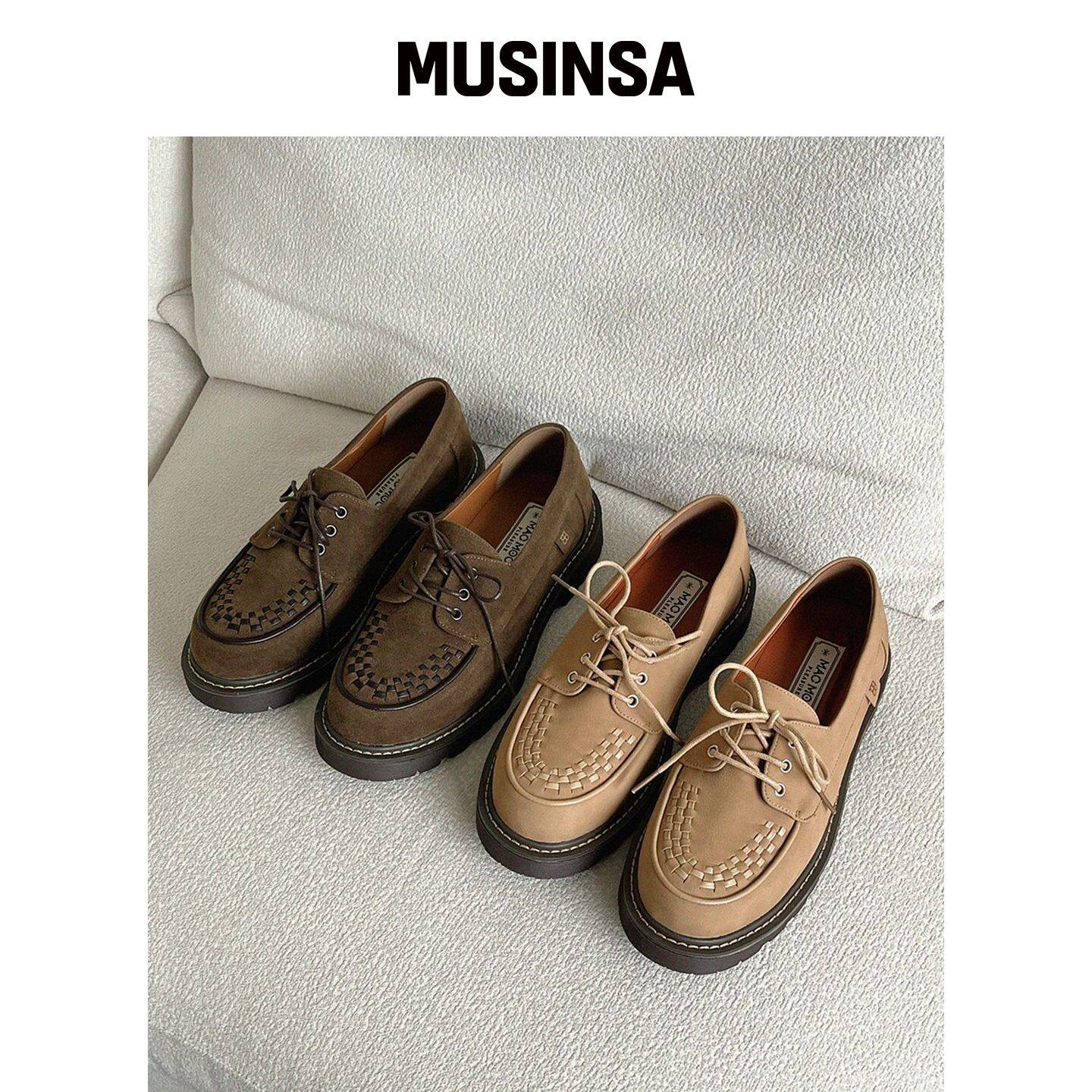 MAC MOC 编织德比乐福鞋通勤学院风鞋子MUSINSA韩国官网直邮进口