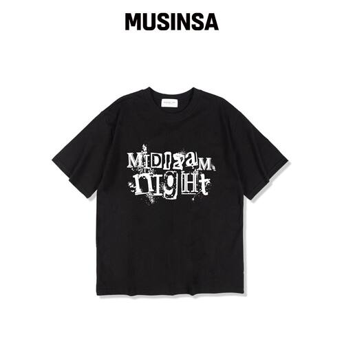 MIDNIGHT12AM 苏菲丽亚短袖T恤 黑色韩国官网直邮进口MUSINSA