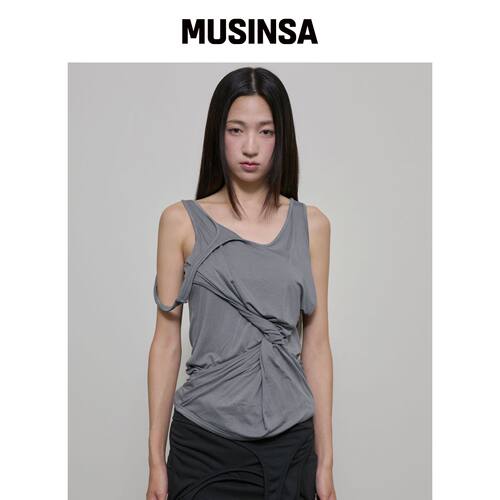 FLAREUP 不对称无袖（FL-173_灰色） MUSINSA韩国官网直邮进口
