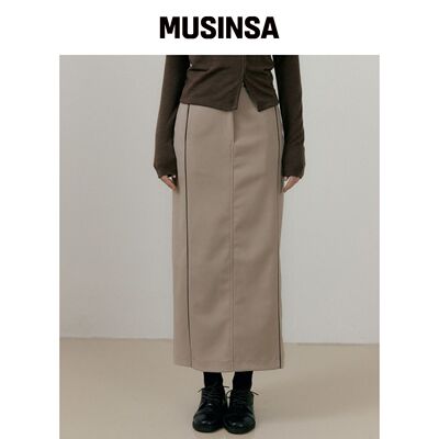 REORG RIE LINE POINT 长裙 浅棕色韩国官网直邮进口MUSINSA