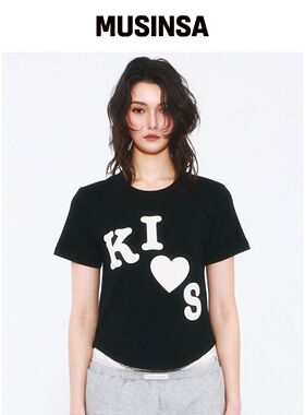 KIMS FRESH COTTON MARKET KEYTH LOGO T恤 黑色韩国官网直邮进口