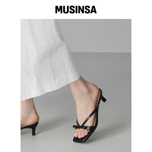 SAPPUN RE L 方形带蝴蝶结凉鞋穆勒鞋 (5cm) MUS韩国官网直邮进口