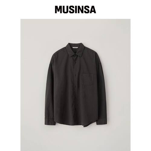 BLANKROOM ROWAN 染色衬衫_浓棕色 MUSINSA韩国官网直邮进口